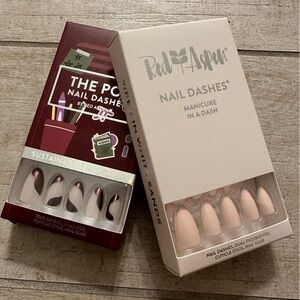 2, NIB medium length, pointy shape, press on nails by Red Aspen.